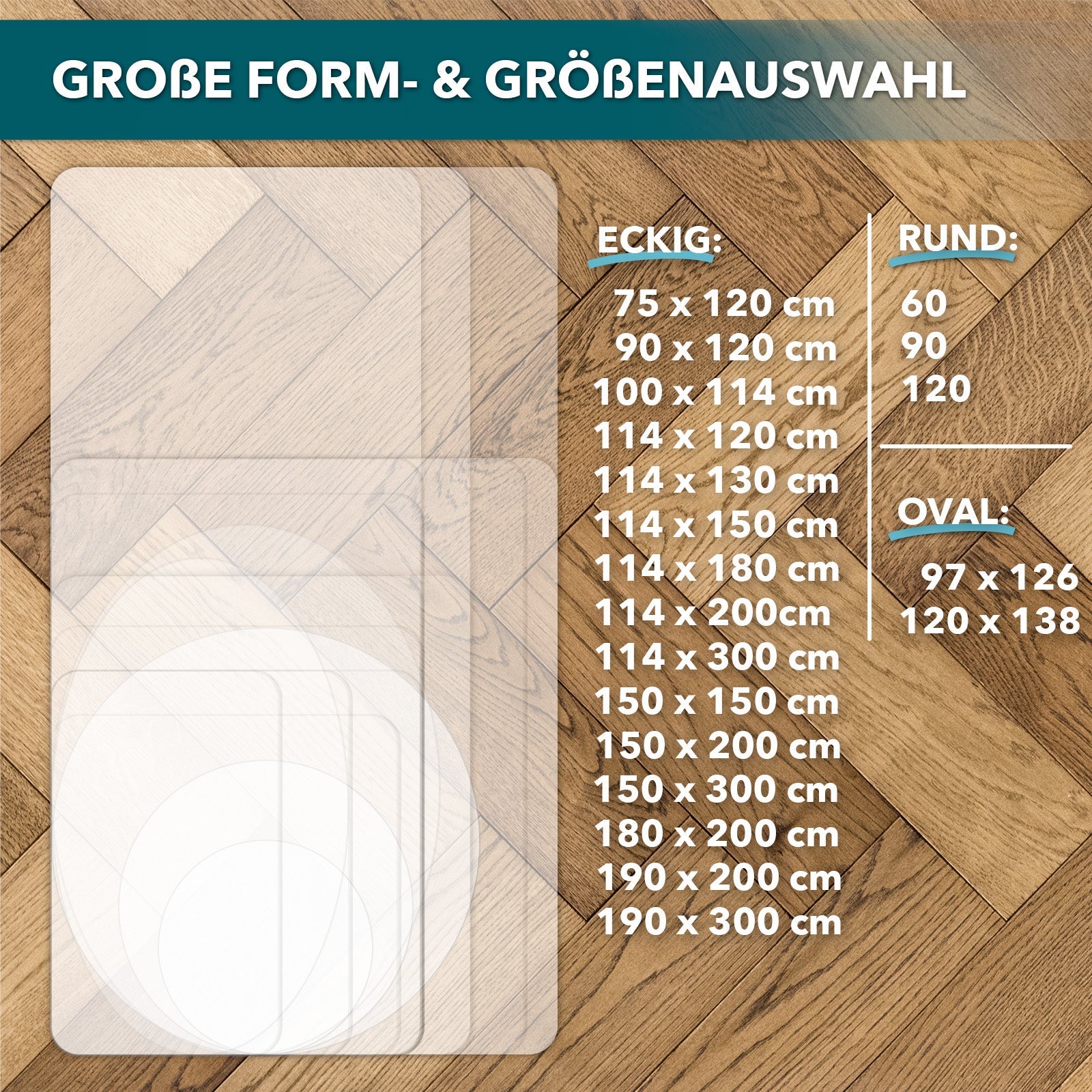 Tapis protège-sol Pour sols durs Polycarbonate Transparent et fomes 90 x 120 cm - 2