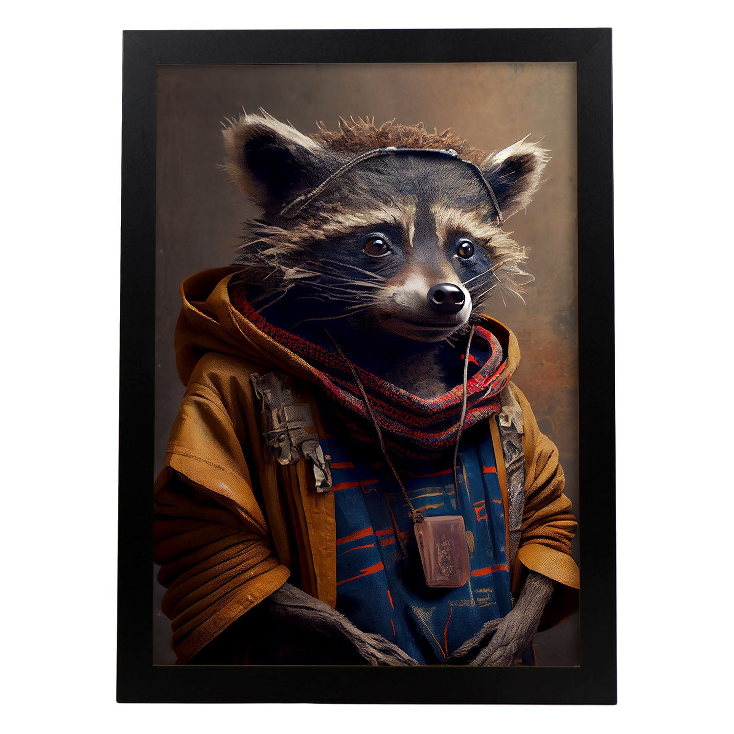 Lot De 2 Peintures Sur Toile De Raton Laveur, Impression Sur Toile De Raton Laveur Noir Et Blanc, Impression Sur Toile Pour Décoration D'intérieur (30