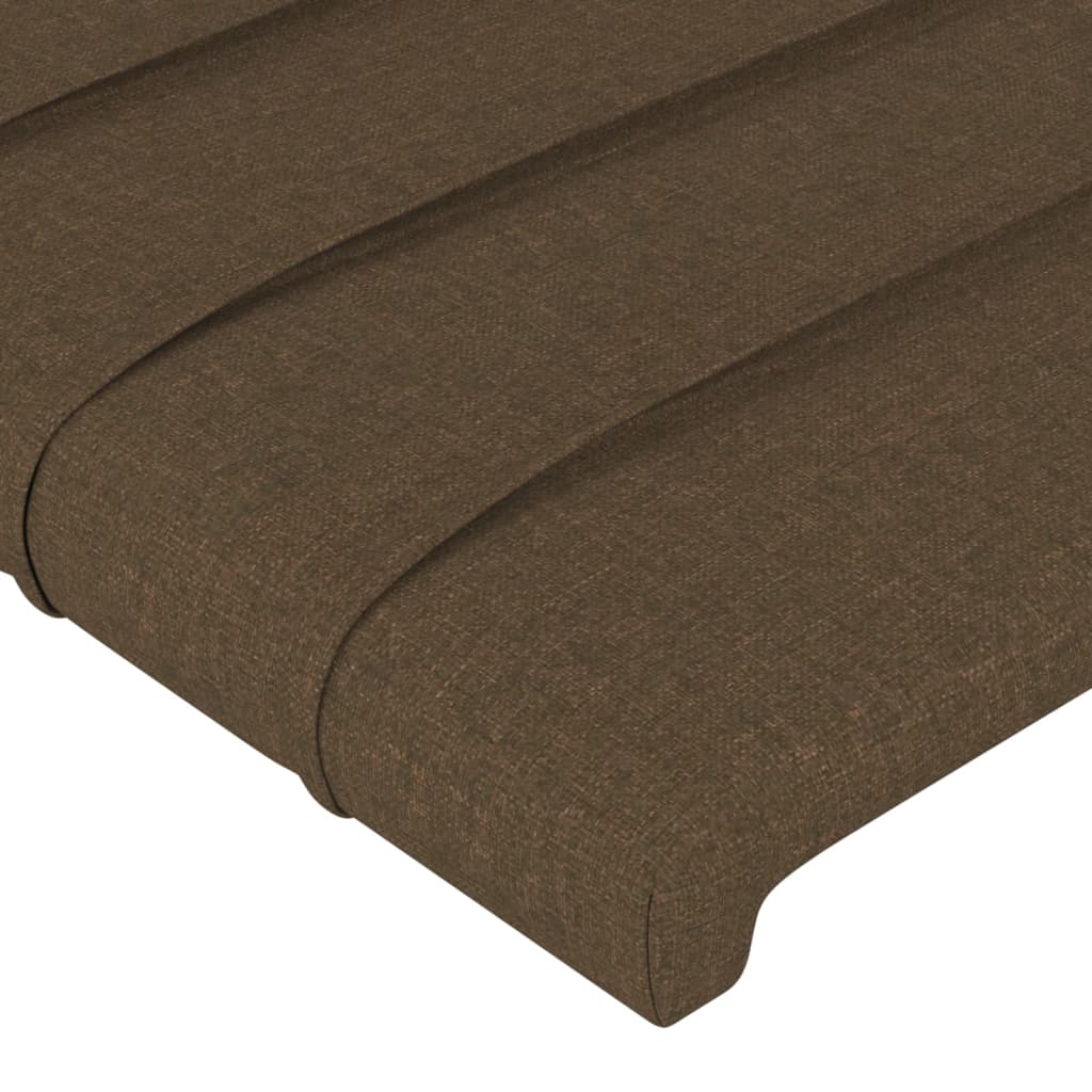 Cabeceira com luzes LED tecido marrom escuro 100x5x118/128 cm - COMFORTXL - 5
