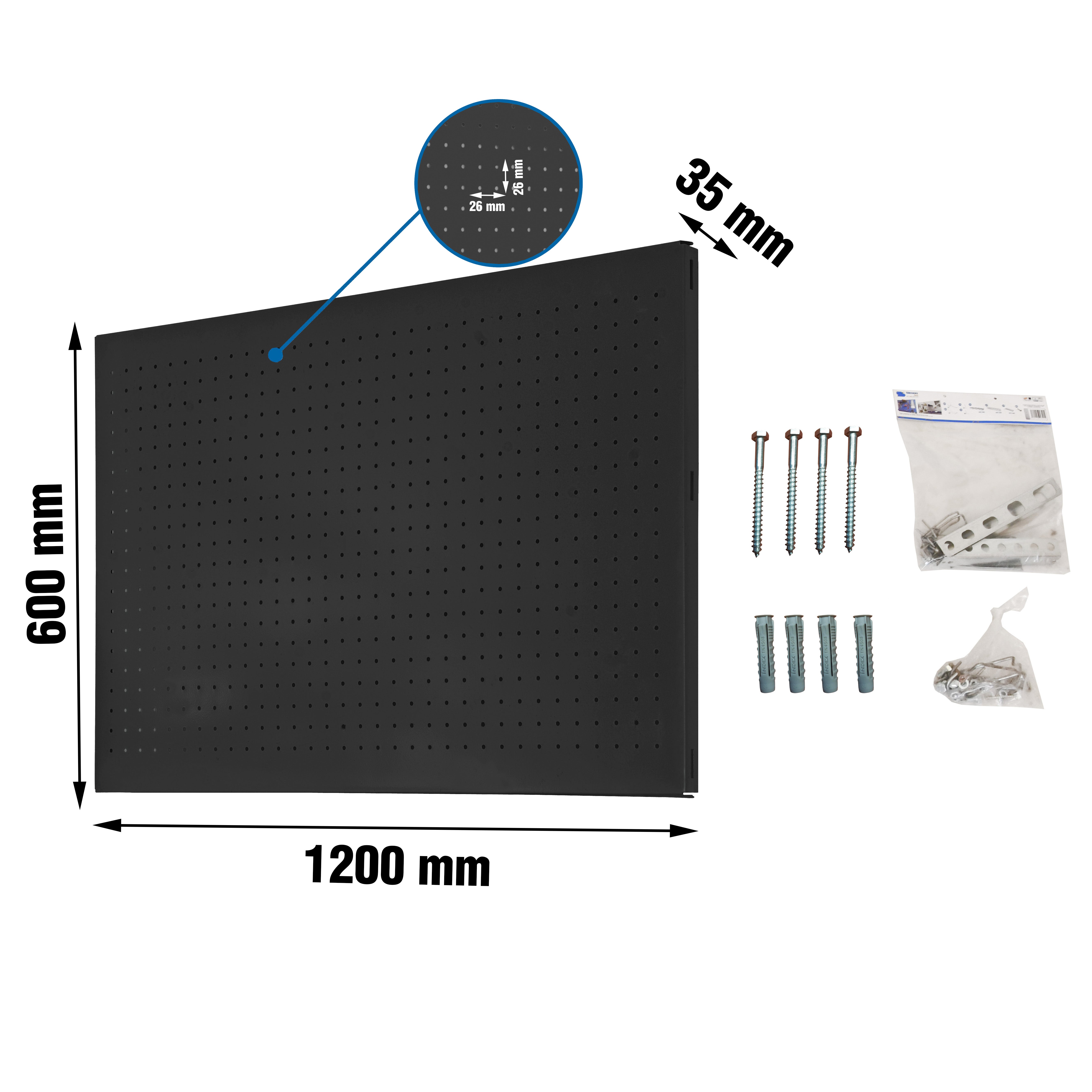 Painel perfurado SIMONWORK para ferramentas (60x120x3,5cm) ANTRACITE - 4