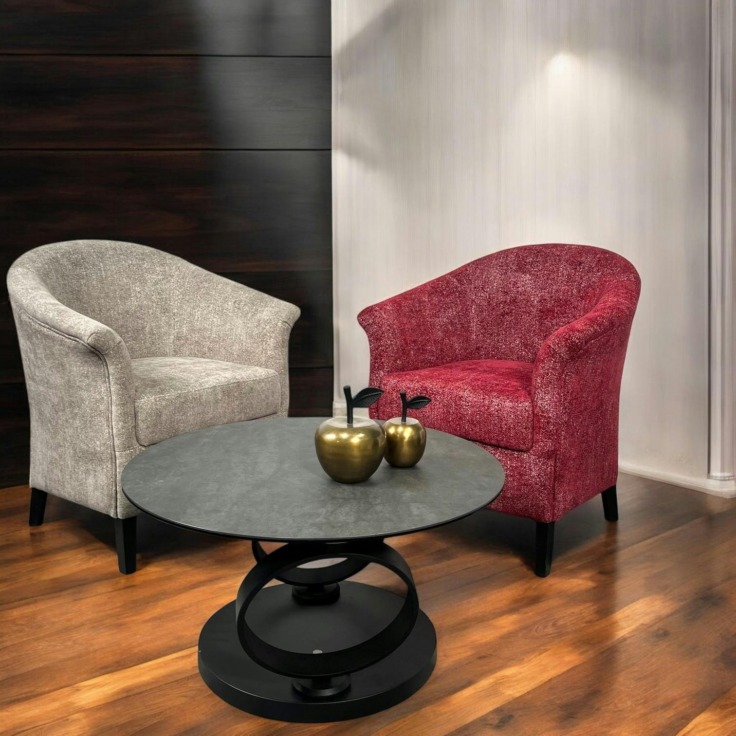 Fauteuil Cabriolet rouge chiné MIRA - 2