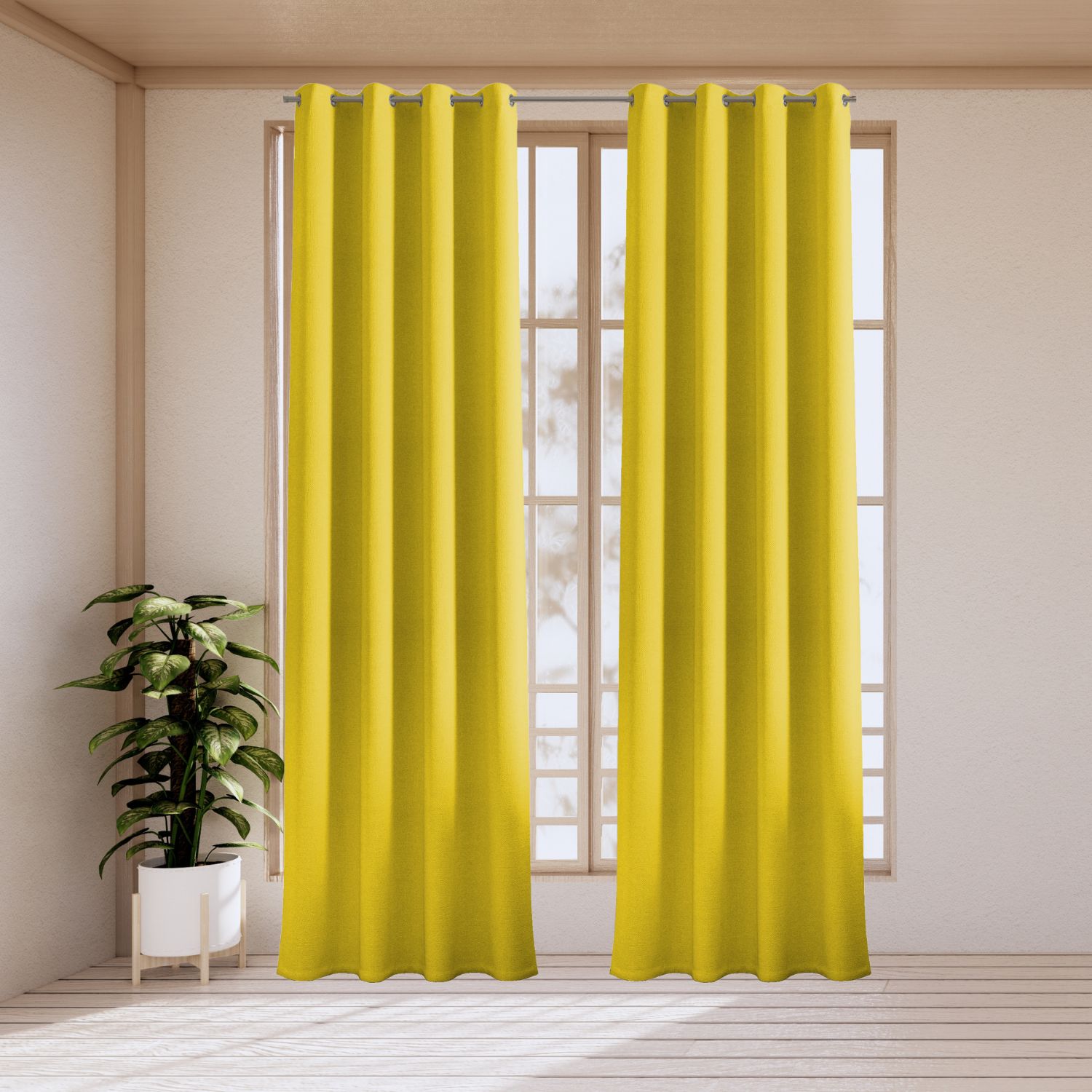 Pack 2 cortinas confeccionadas loneta verde 140x260cm donegal collections