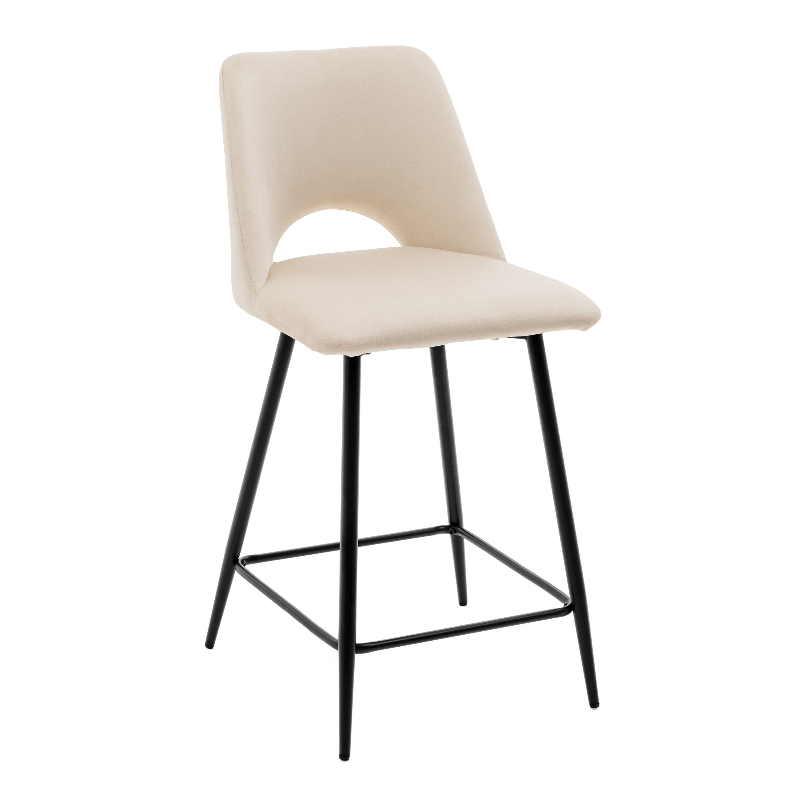 Hoker tapicerowany welurowy do salonu jadalni barowy ORO beżowy