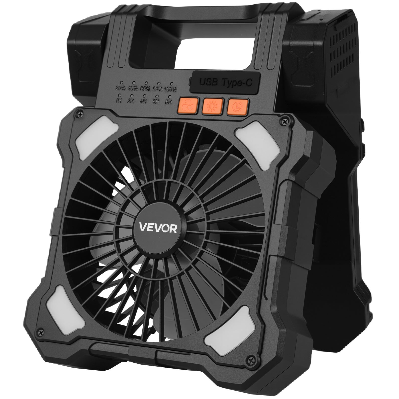 Mophorn Ventilateur Solaire Rechargeable 10 000 MAh Avec Lanterne LED Ventilateur Portable De 18 Cm Avec Panneau Solaire Pliable 4 Vitesses Minuterie Fonctionnement Silencieux 87253860