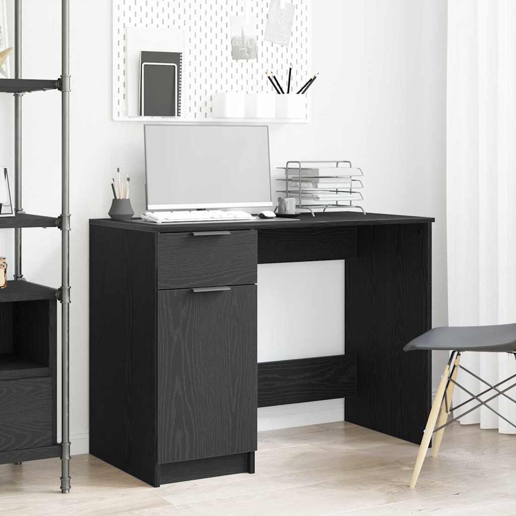 Vidaxl Escritorio Roble 100 X 50 X 75 Cm Madera De Ingeniería Negro , Leroy Merlin