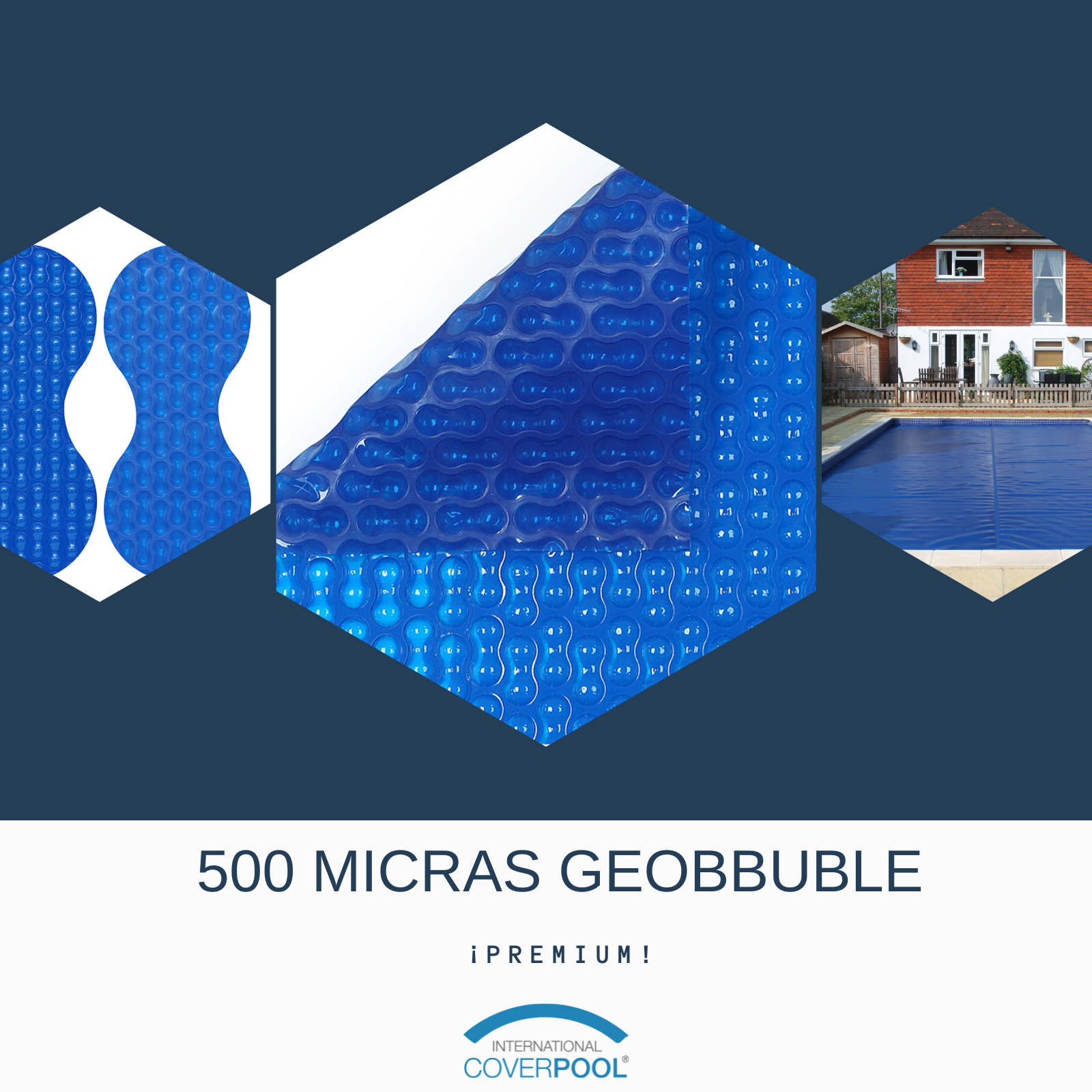 Bâche thermique 500 microns Geobubble de 5,5 x 3,5m sans renfort - 2