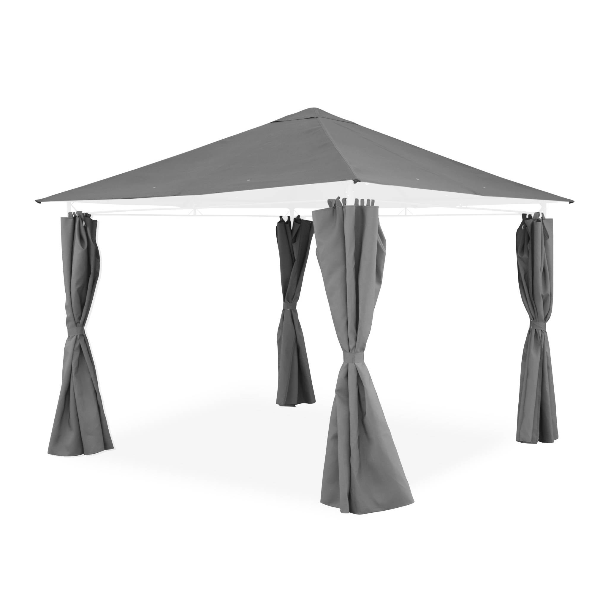 Pérgola 300×400 cm con cortinas y mosquitera beige Samos | Maisons du Monde