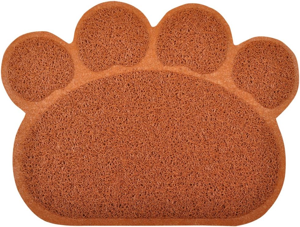 Mata do kuwety dla kota - materiał PVC, wodoodporna, trwała, łatwa do czyszczenia, antypoślizgowa - 40 cm x 30 cm, brązowa