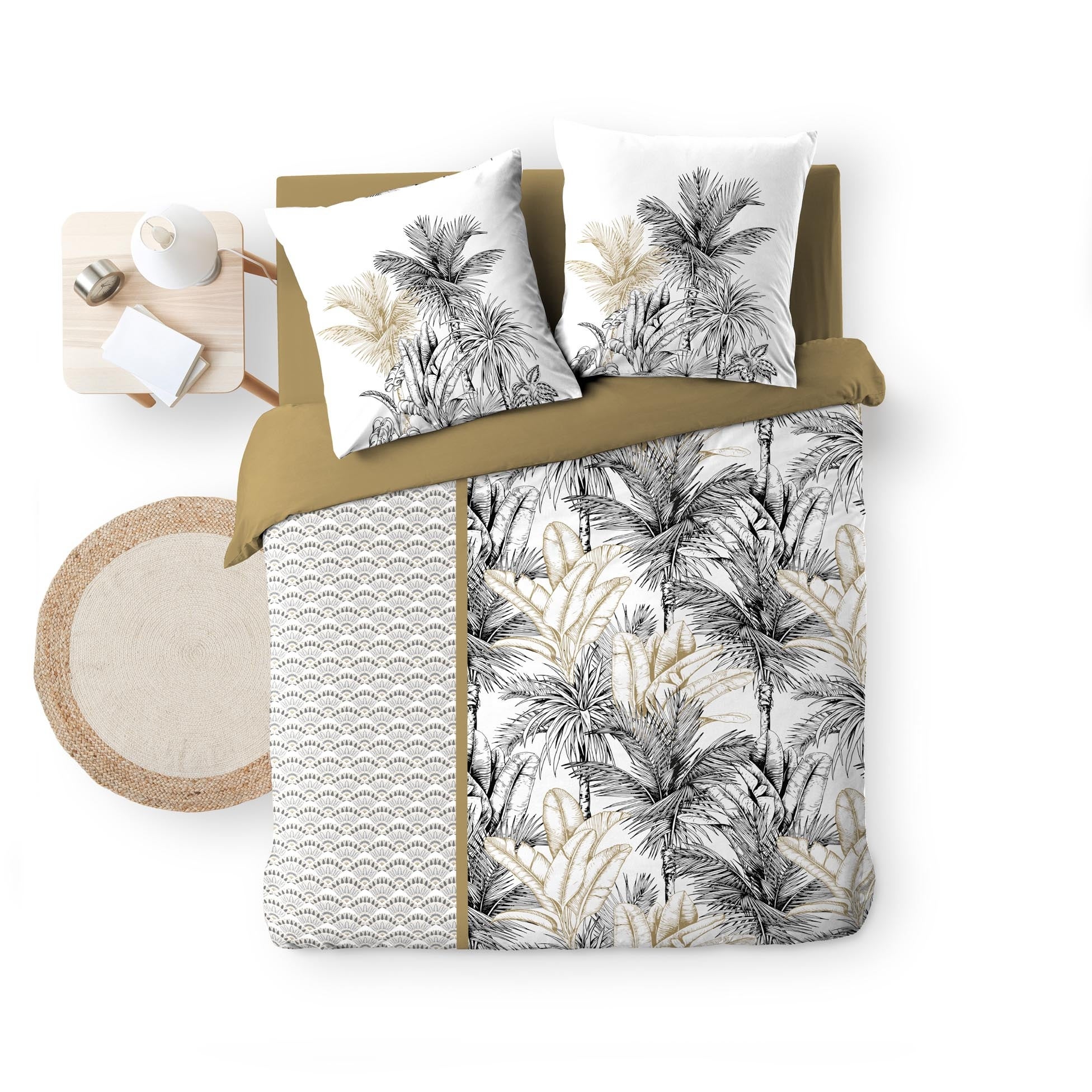 Pack Housse de Couette Dakar 260 x 240 cm + Drap Housse 160X200 cm Beige - 4