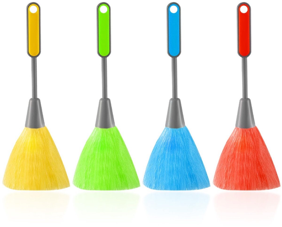 Set de 4 perii de curățare a tastaturii, lavetă de lână pentru praf, mini lavetă de praf cu mâner, lavetă din microfibră... 4buc