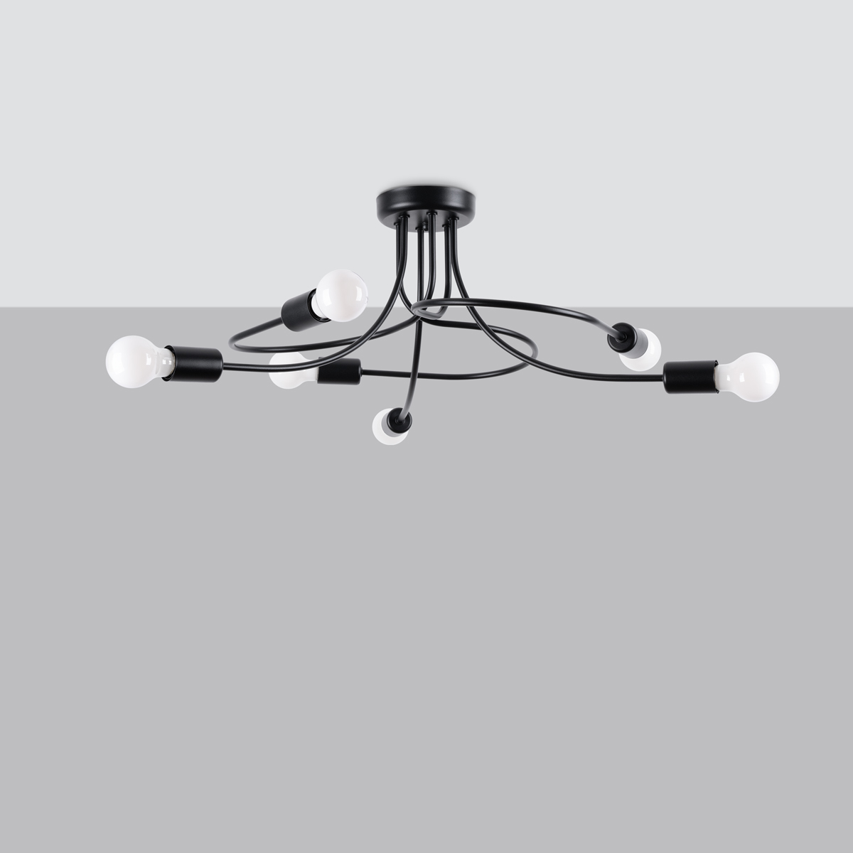 Żyrandol VARILEX 6 czarny LED 4000K - 69x66x29cm Sollux
