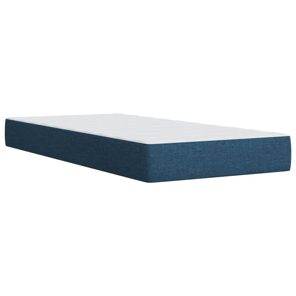 Sommier à lattes de lit avec matelas Bleu 100x200 cm Tissu - 6