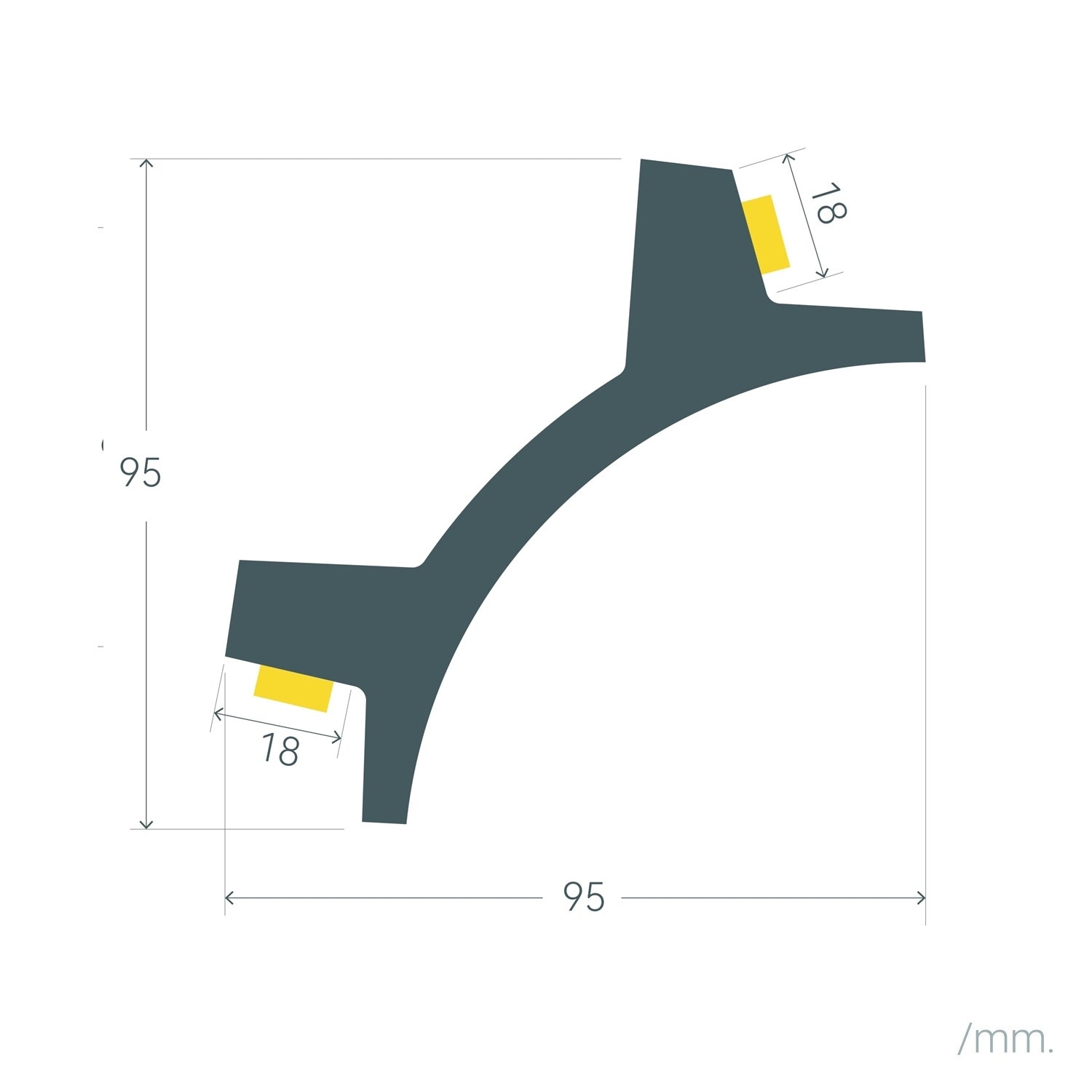 Moulure Arc Design pour 2 Rubans LED | Éclairage Décoratif Indirect| Installation Facile | 2m, Blanc, P.S - 4