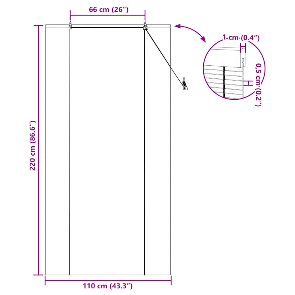 Roleta z zasłonami natura 110 x 220 cm Bambus vidaXL - 3