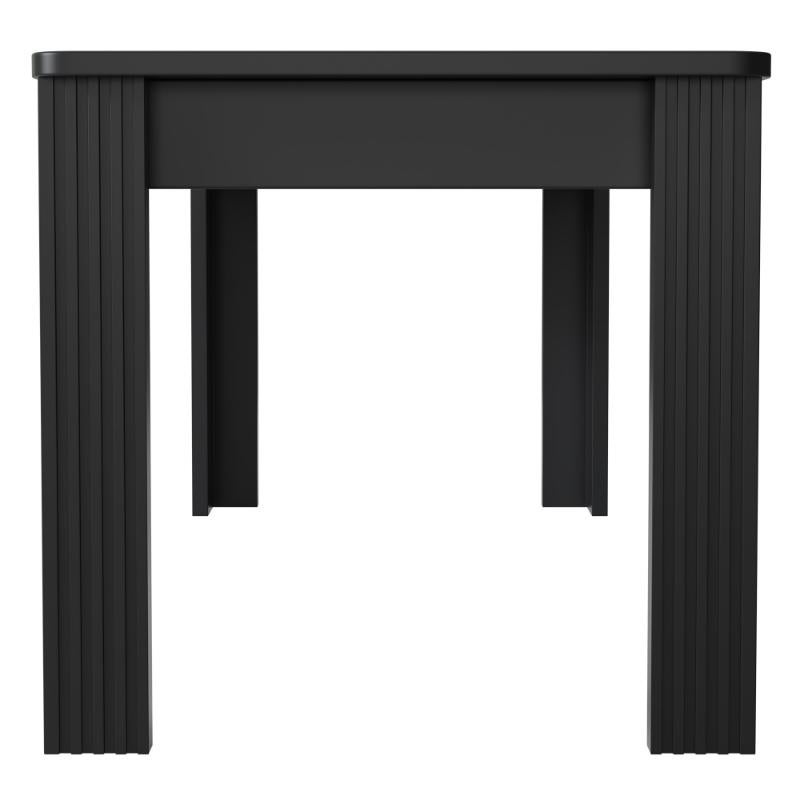 Tavolo da pranzo moderno in rovere 116×65×75 cm con 4 gambe robuste - Design pulito, facile manutenzione, ideale per pranzi e caffè, colore nero - 3