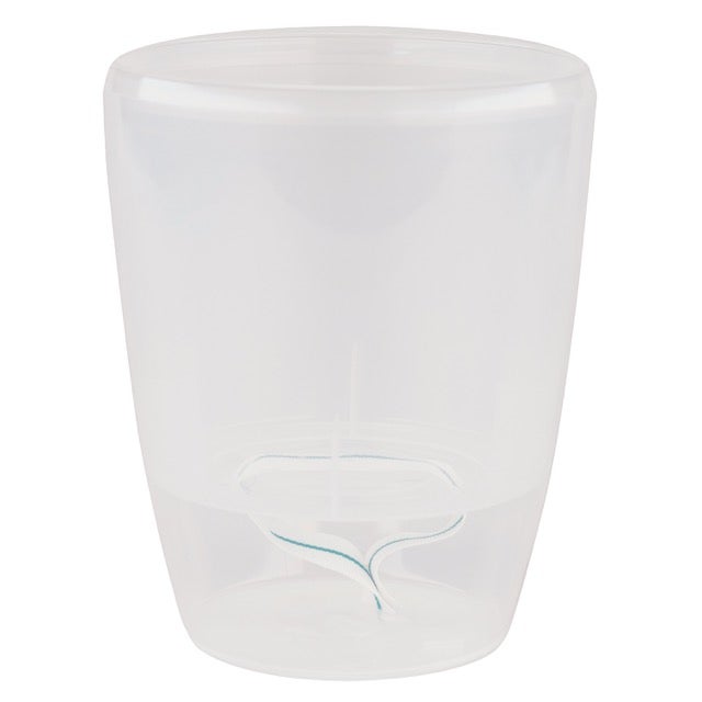 Santino Vaso Autoinnaffiante Per Orchidee - 15cm (2L) Con Sistema A Stoppino E Indicatore Acqua - Trasparente - Design Elegante Per Interni - 3