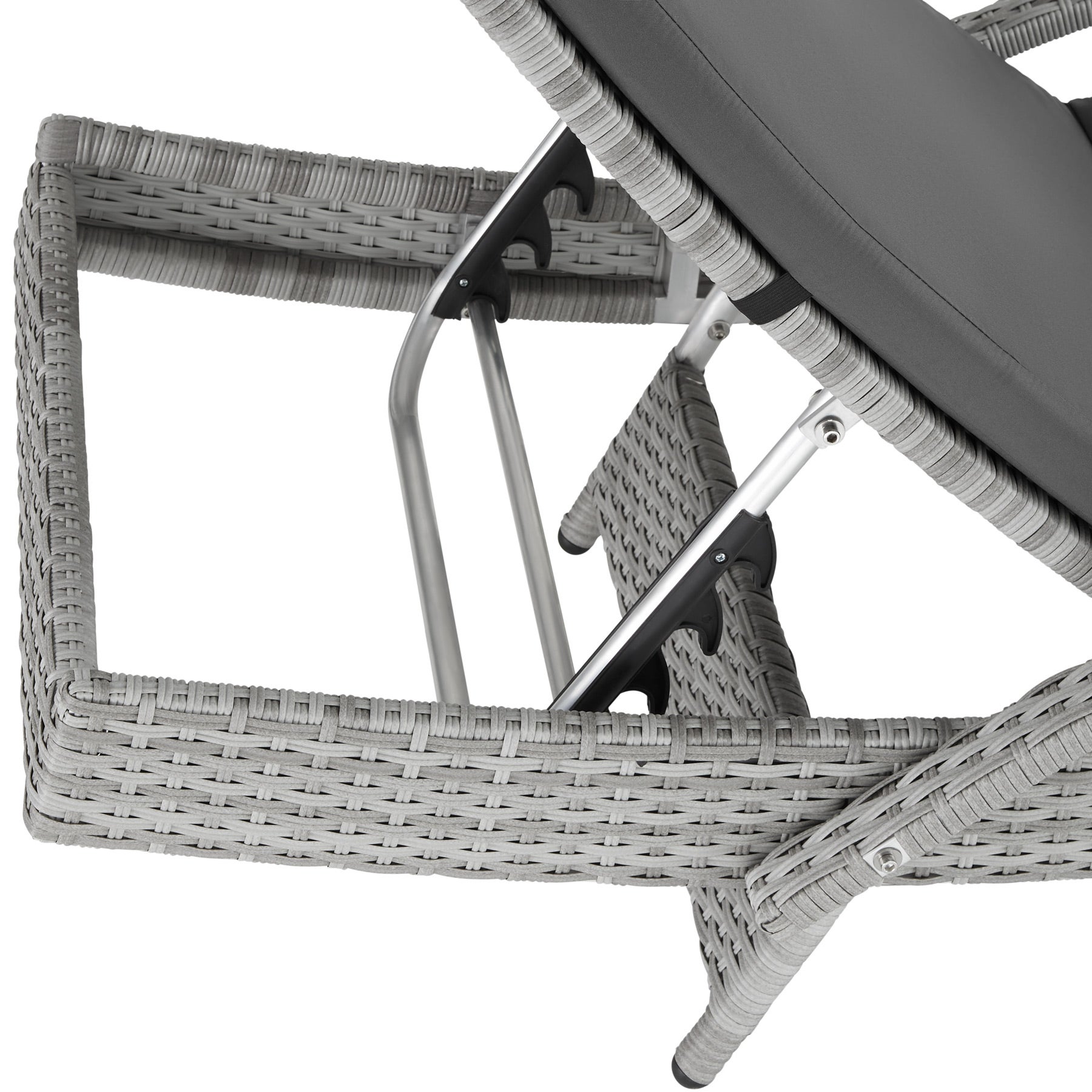 Bain de soleil en résine tressée et aluminium avec dossier réglable sur 5 positions TECTAKE - 2