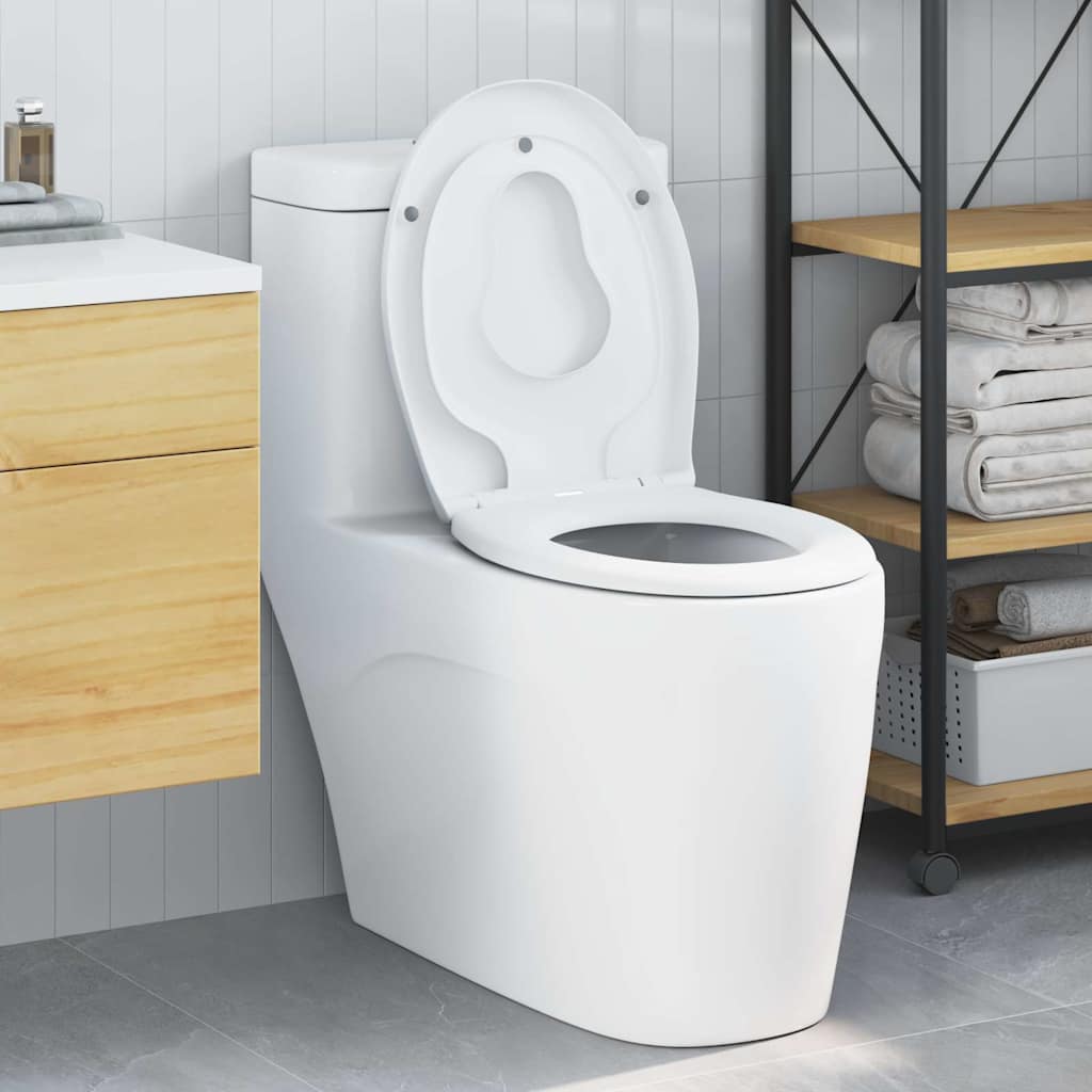 Siège de toilette Blanc 44,5 x 37,3 x 4,3 cm Duroplast vidaXL | Leroy ...