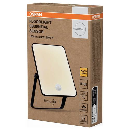 OSRAM HOMELIGHTING Floodlight Essential Sensor 20W 3000K 4099854430053 ...