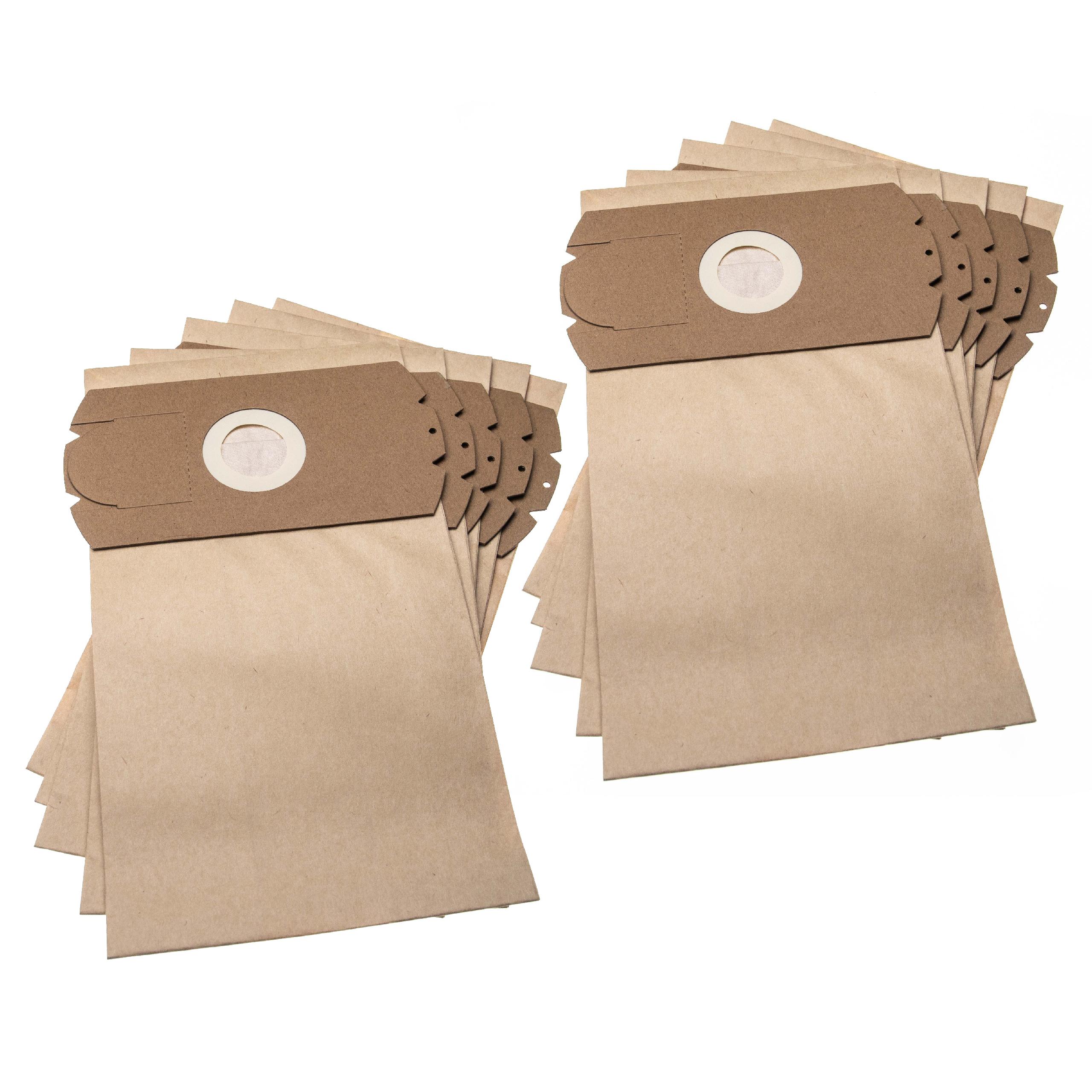 vhbw 10x Sacs compatible avec Fakir / Nilco S10 Classic, S10 electronic aspirateur - papier, 31,5cm x 18cm marron - 3