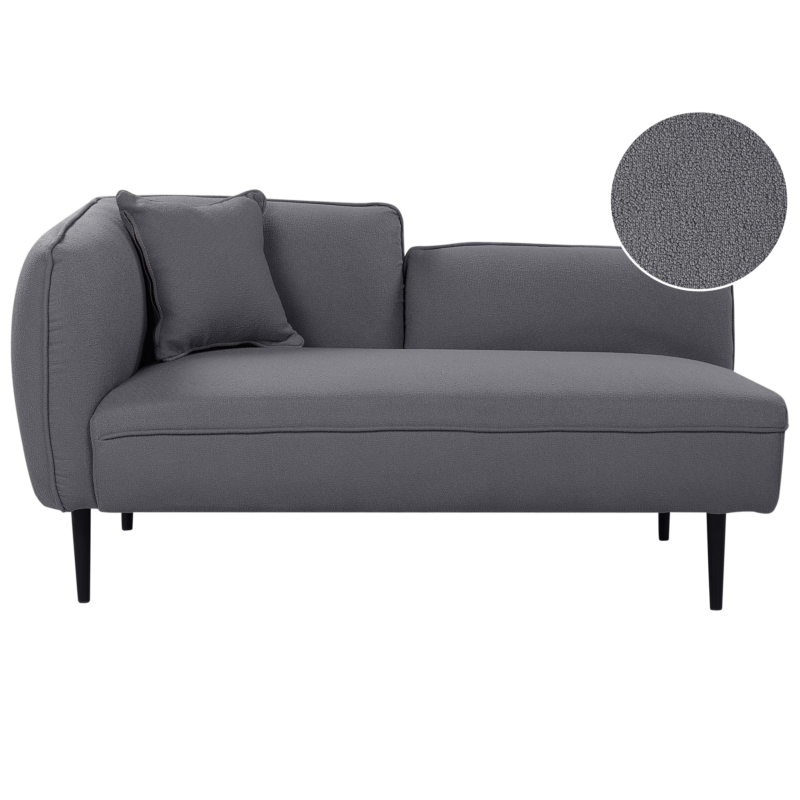 Beliani chaise longue izquierdo chevannes bouclé gris oscuro