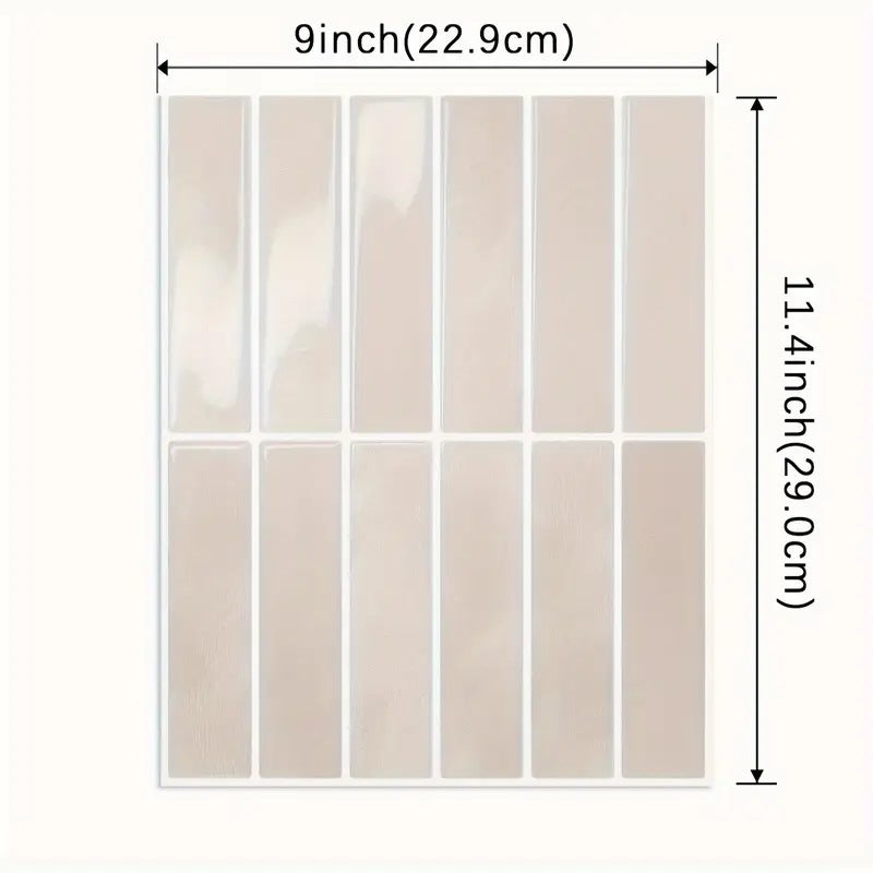 Crédence Adhésive 3D Kaki Clair - 5 Revêtements Imperméables et Personnalisables pour Rénovation Élégante des Murs de Cuisine - 2