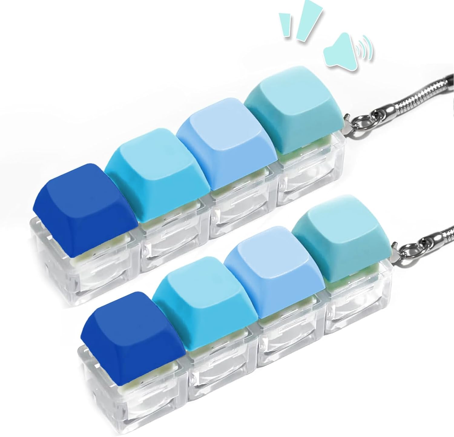 Jouet Anti-Stress Clavier Pour Adultes - Jouet Anti-Stress à 6 Touches Avec Cliqueur LED Et Clics Bruyants, Porte-Clés Sensoriel Pour Soulager Le Stress De D Compression Contre
