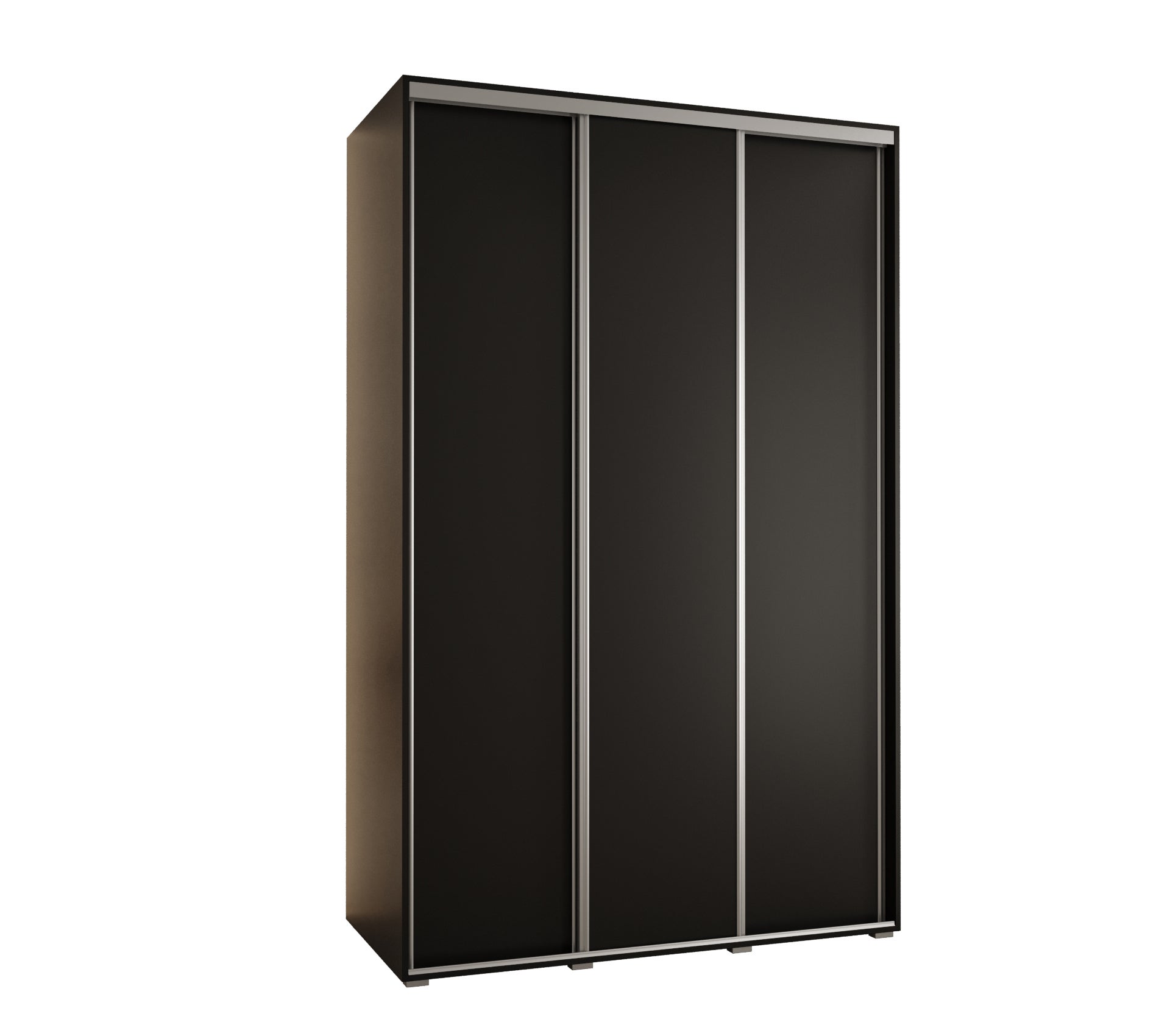 Szafa przesuwna wysoka Davos 1 150 x 45 x 235,2 cm czarny + czarny + u. srebrny - Abiks Meble