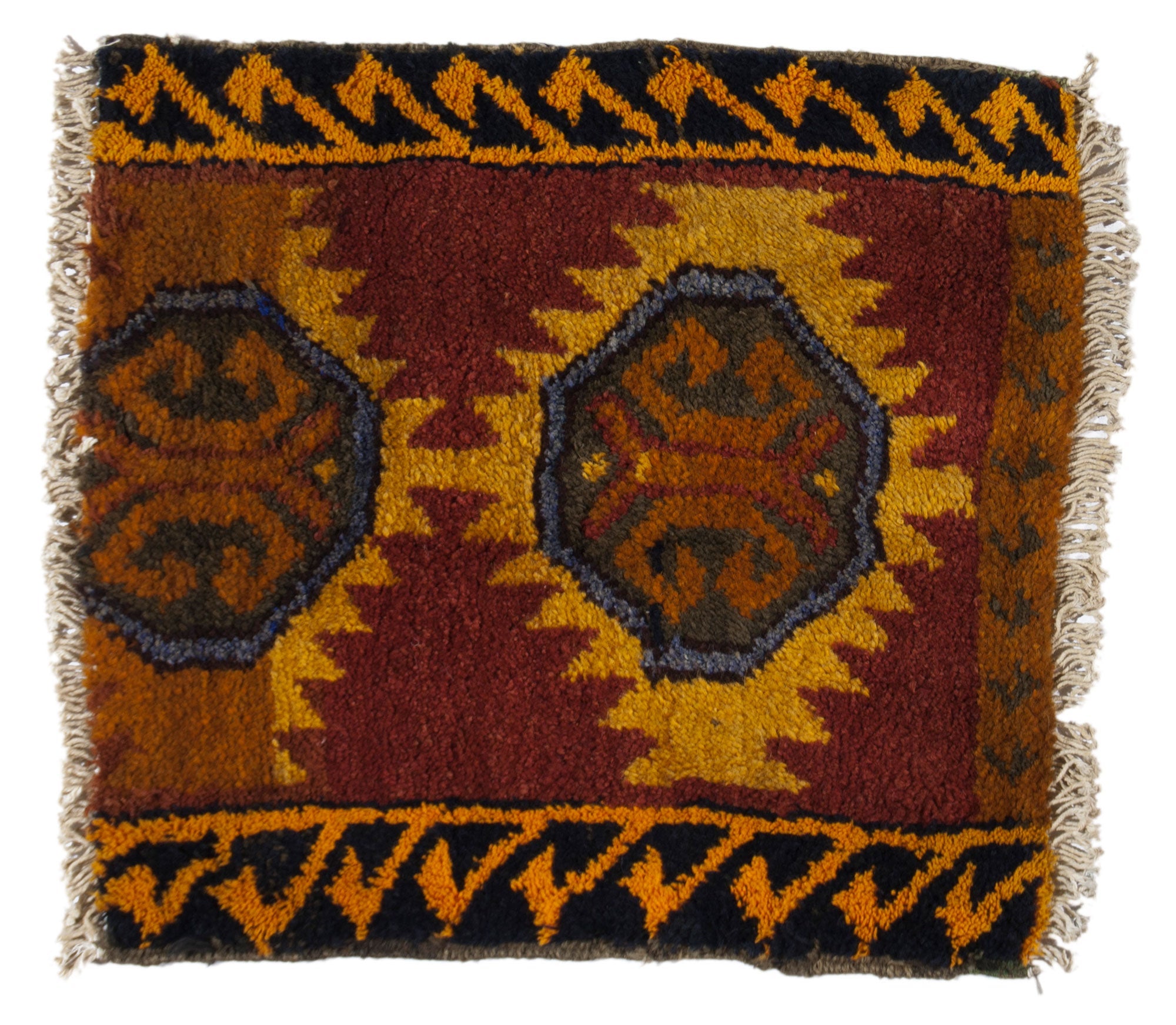 Alfombra oriental hecha a mano original, tamaño: 50x53 cm con certificado de autenticidad