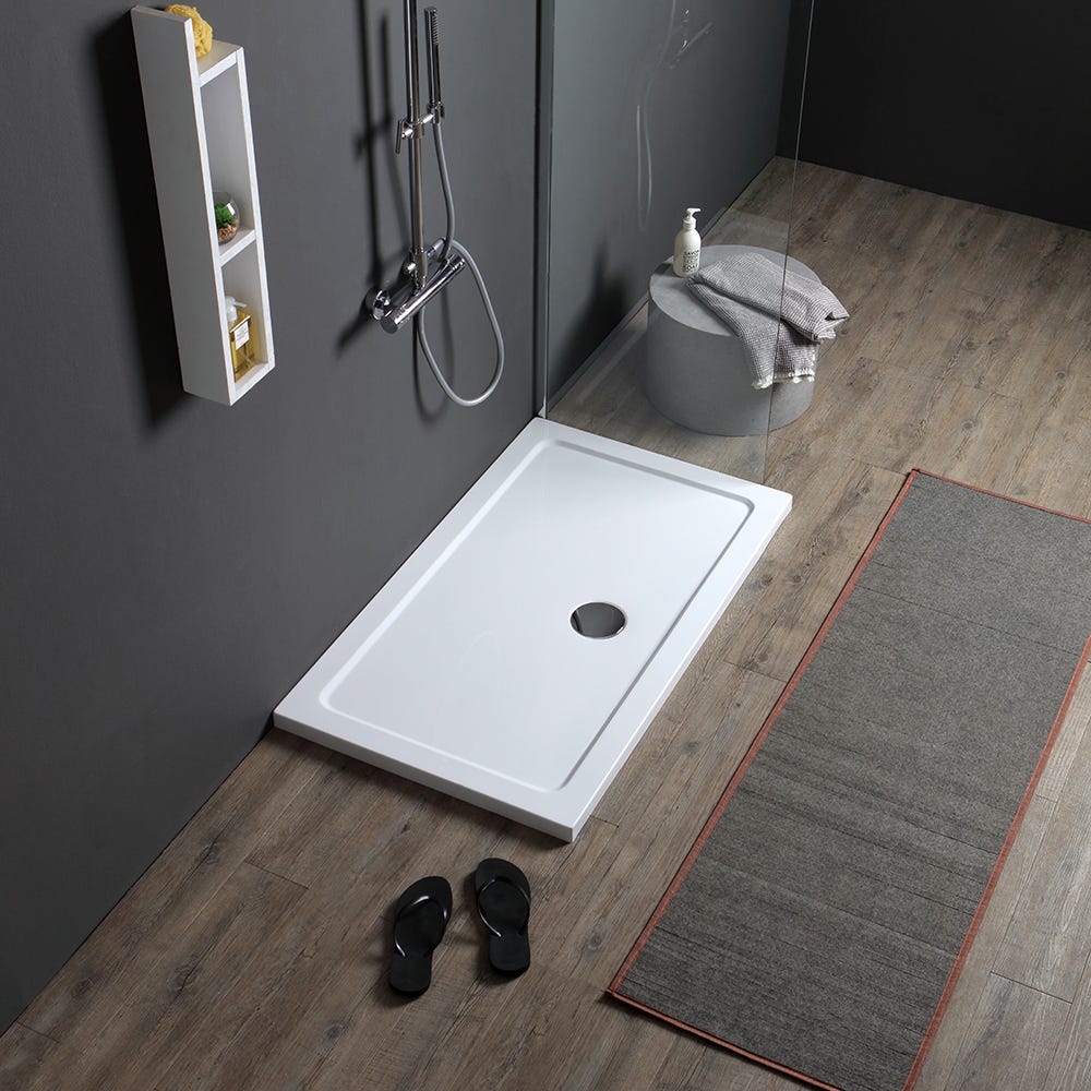 Receveur de douche 70x90 acrylique et abs blanc | Alba - 4