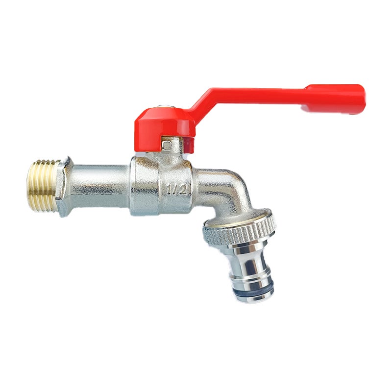 Rubinetto per acqua in ottone rosso a doppia testa con adattatore per ugello Modello 6 - 2