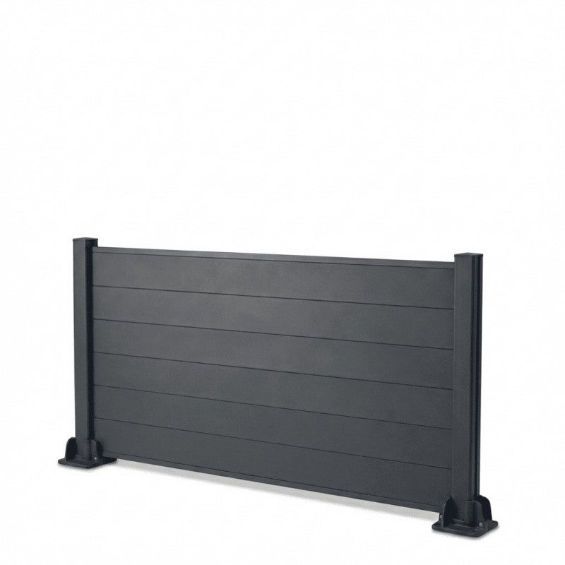 Kit complet clôture composite et aluminium sur platine L5.4m x H1m gris anthracite - 2