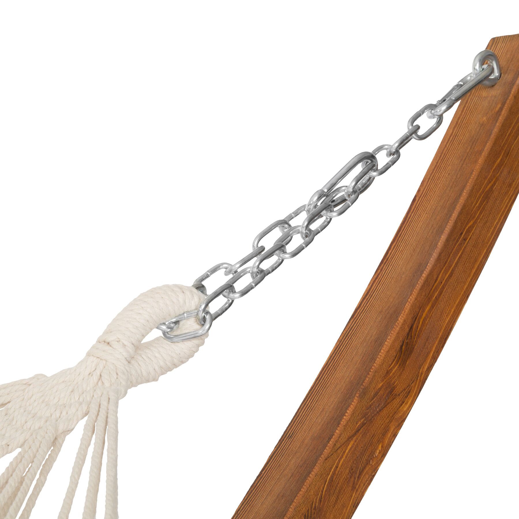 Hamac en bois, 2 places, résistant aux intempéries, suspension sûre, montage rapide et simple, blanc TECTAKE - 4