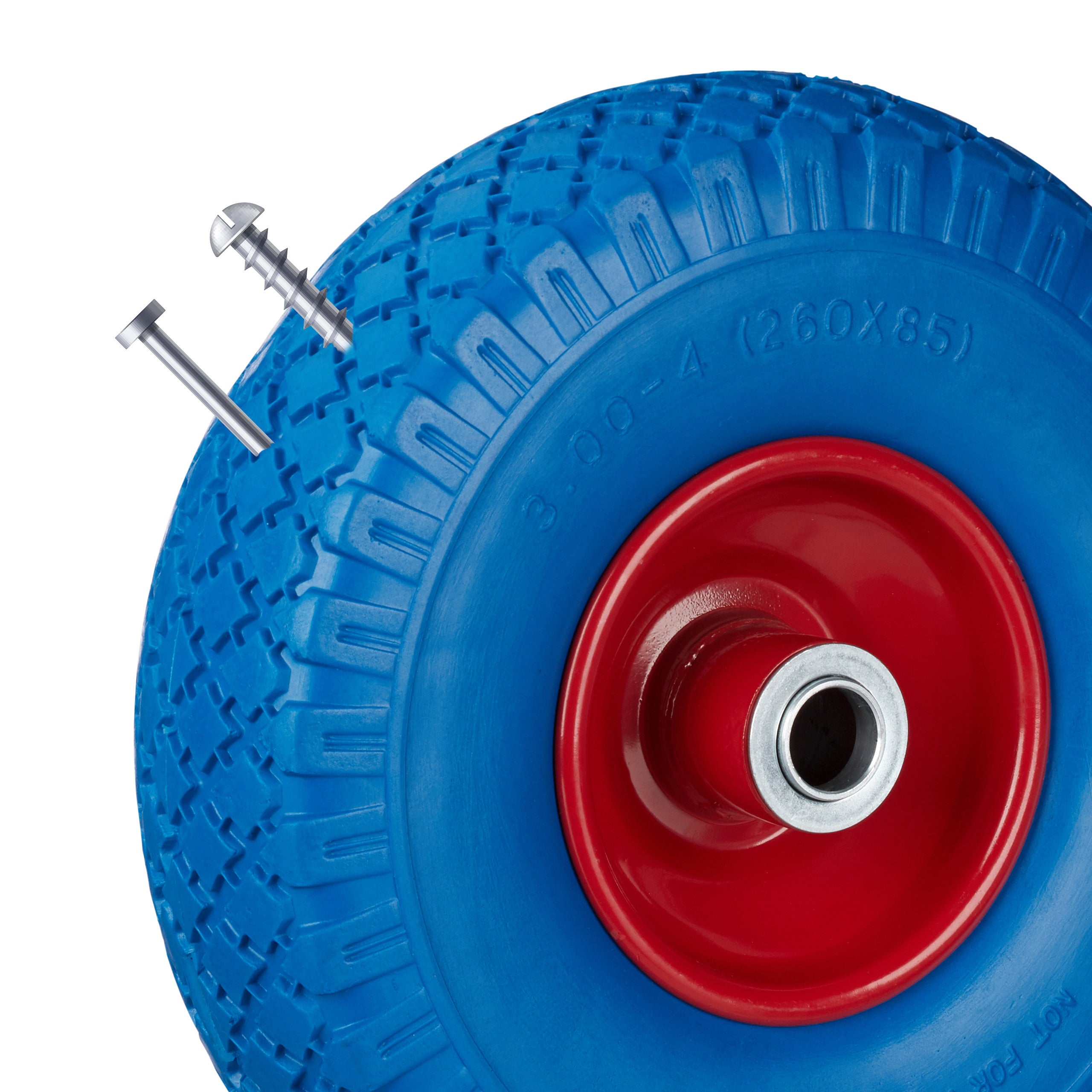 Roue de diable, 2x roue de brouette caoutchouc, pour axe de 20 mm, 3.00-4