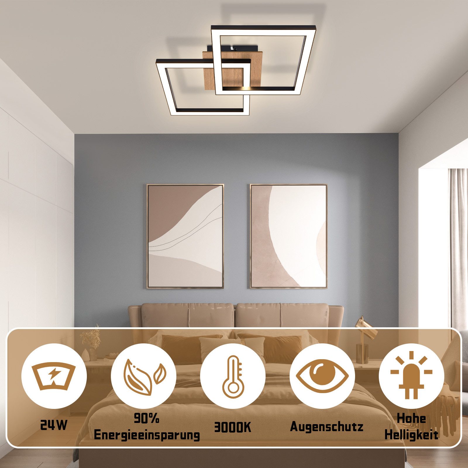 Lámpara LED De Techo Para Baño Y Cocina | Royana IP44 Moderna | Ahorra Energía Y Dale Estilo A Tu Hogar