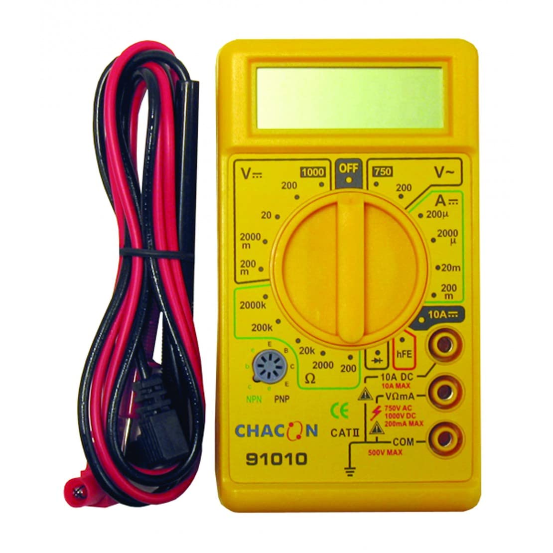 Digital multitesteur - CHACON - 600 V - Ecran LCD 3,5 - Jaune - 6
