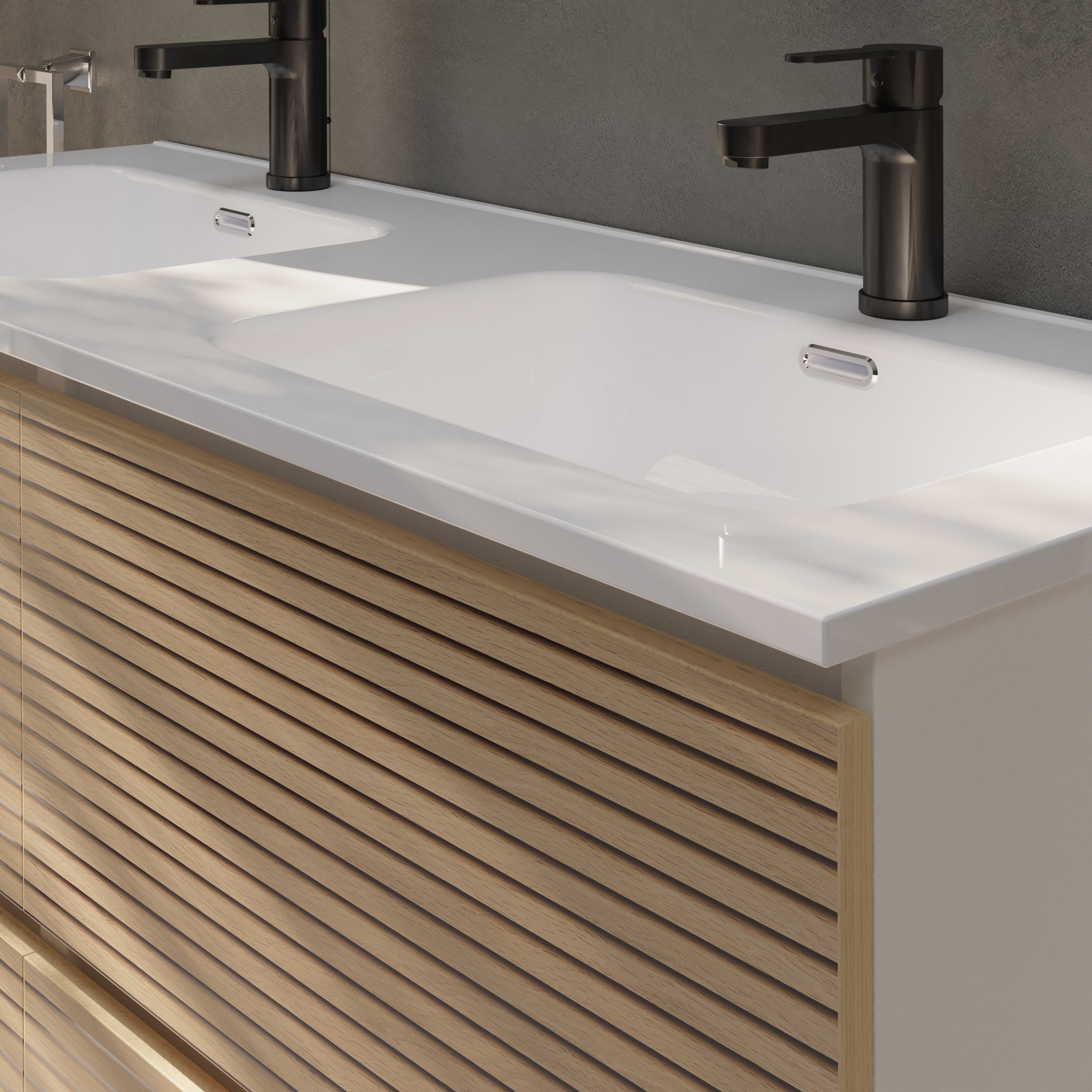 YINU SALLE DE BAIN | 120 CM BLANC - SOLOMON | QUATRE TIROIRS | LAVABO ENCASTRÉ | N'INCLUT PAS LE MIROIR | ALDAY - 2