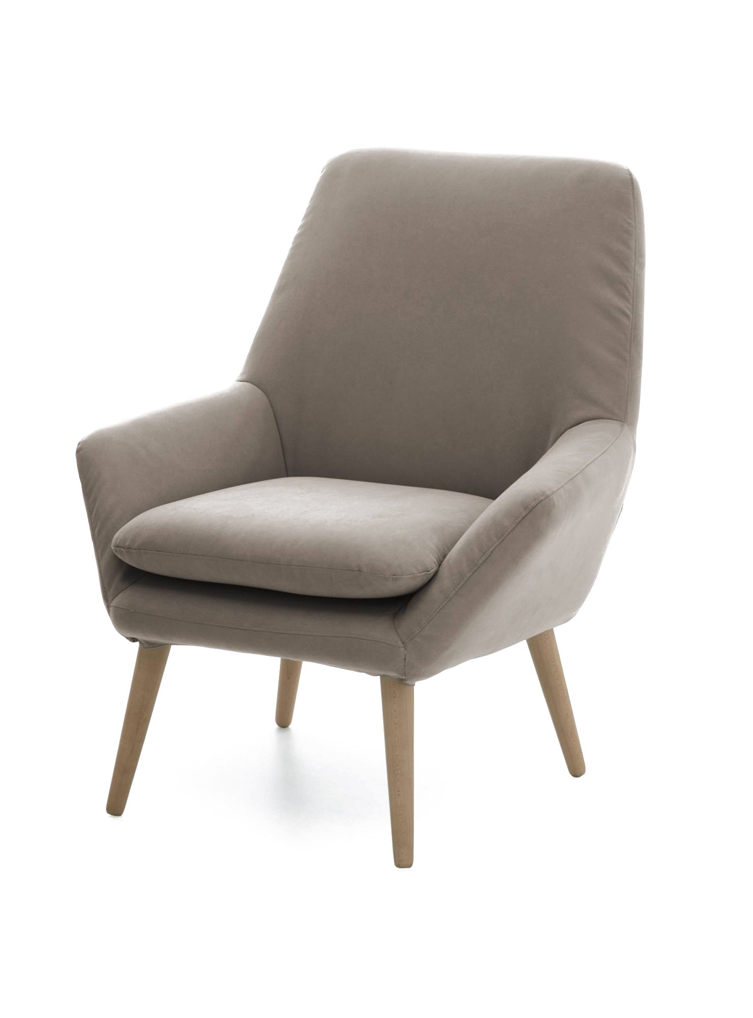 Sillón anido, sillón lounge de diseño, 100% made in italy, sillón relax de tejido acolchado, 80x70h95 cm, gris tórtola