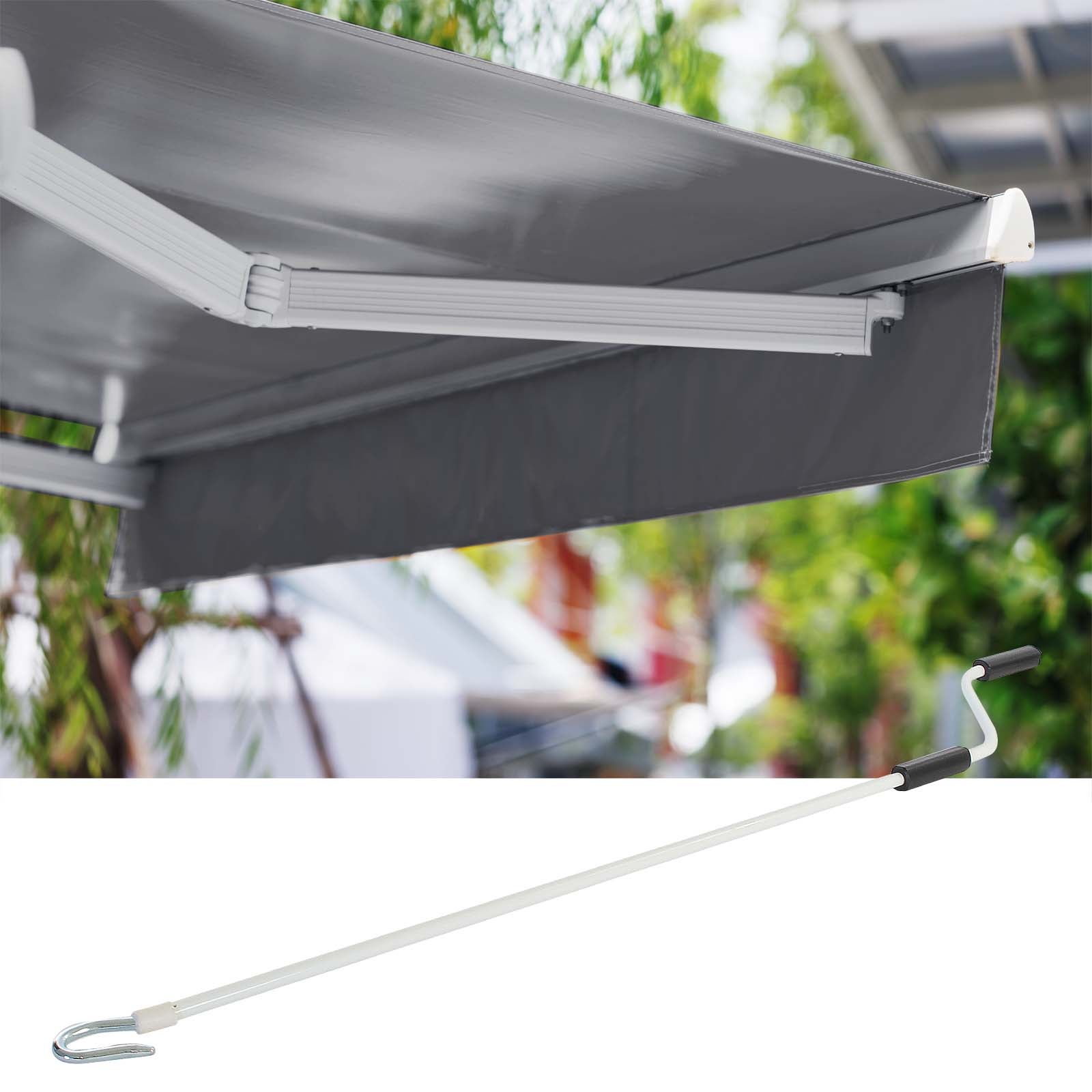 Store banne rétractable manuel – 3 x 2,5 m – Anthracite – Montage mural – Marquise solaire Auvent Pare-soleil pour terrasse et Toboli - 4