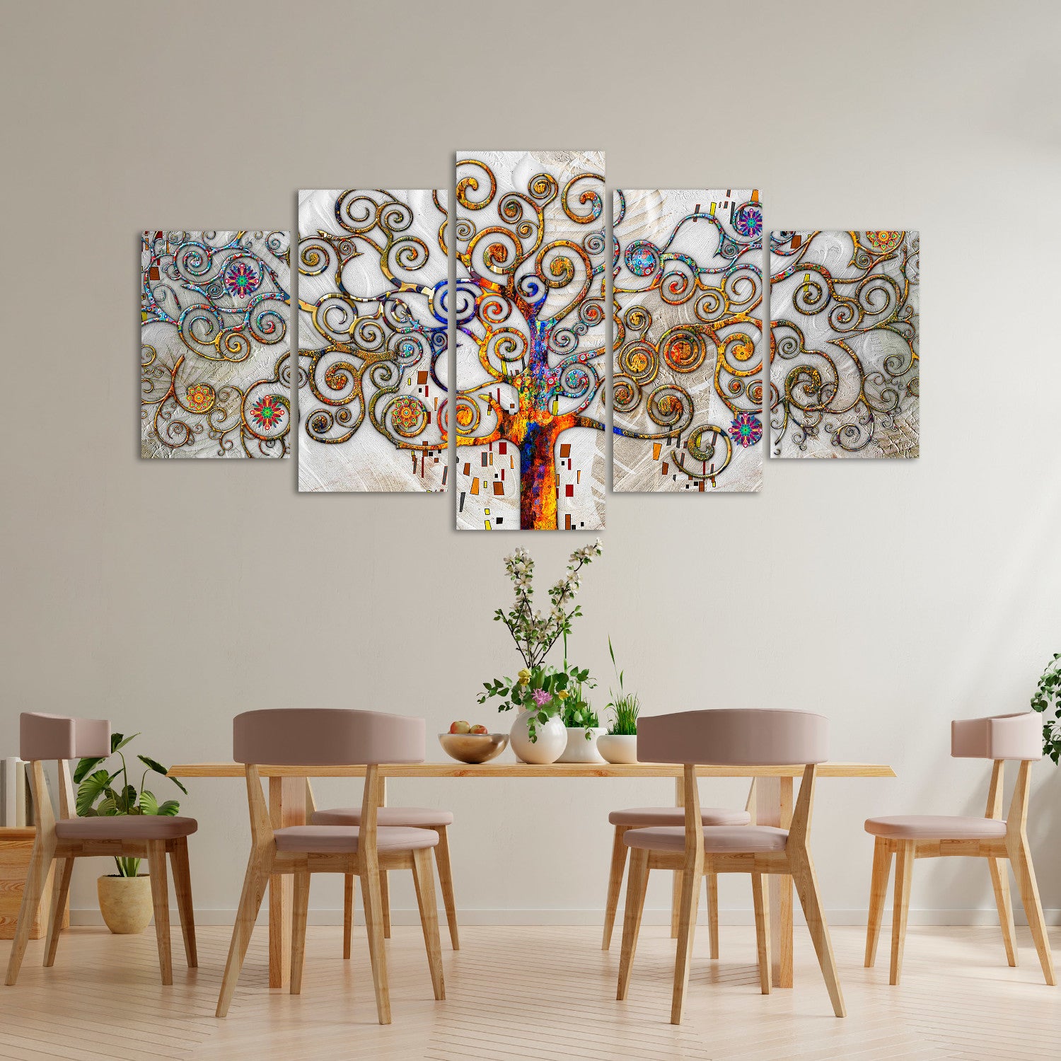 DekoArte - Impression Sur Toile Moderne | Toile Décorative Pour Le Salon Ou Le Chambre | Arbre De La Vie | 200x100cm - 3
