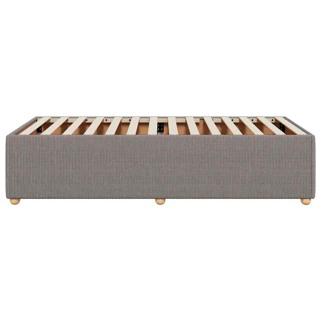 Cadre de lit sans matelas en tissu taupe pour la chambre, 100 × 200 cm - 5