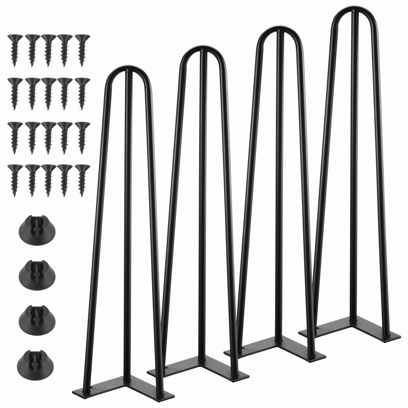 4 szt. Nóżki do stołu typu hairpin 50 cm, solidna stal, 3 pręty, zestaw nóżek do stołu w różnych rozmiarach