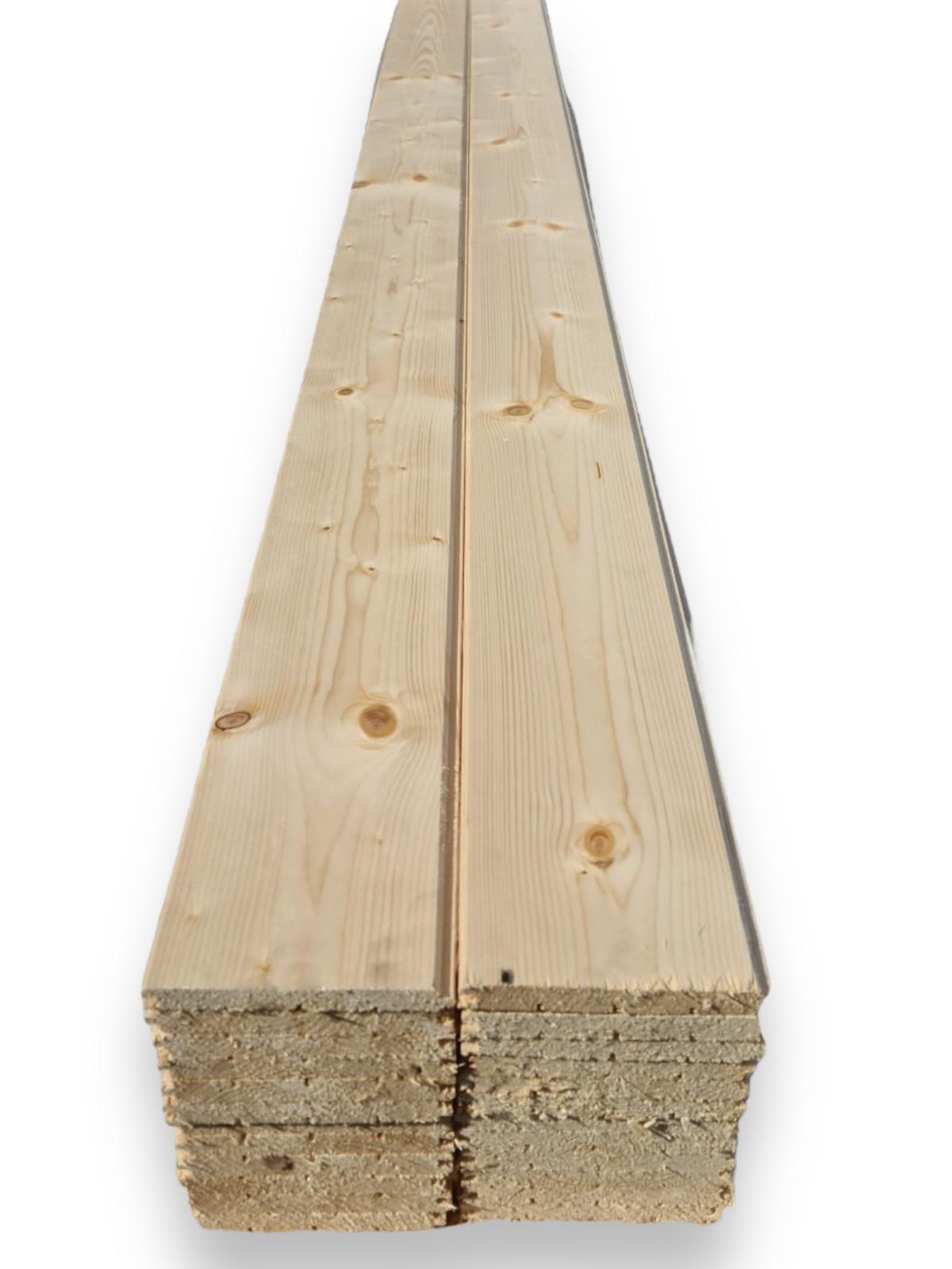 Revestimento de parede ou tecto em madeira de abeto macho e fêmea biselado 1,9x14,6x235 cm 4,20 m2/caixa (12 ripas) - 4