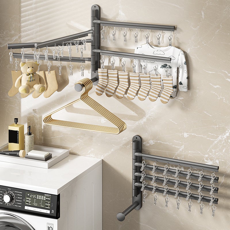 2 Appendiabiti Pieghevoli Da Parete - Girevoli 180°, In Ferro Argento - Per Bagno, Camera, Balcone - Foto 7