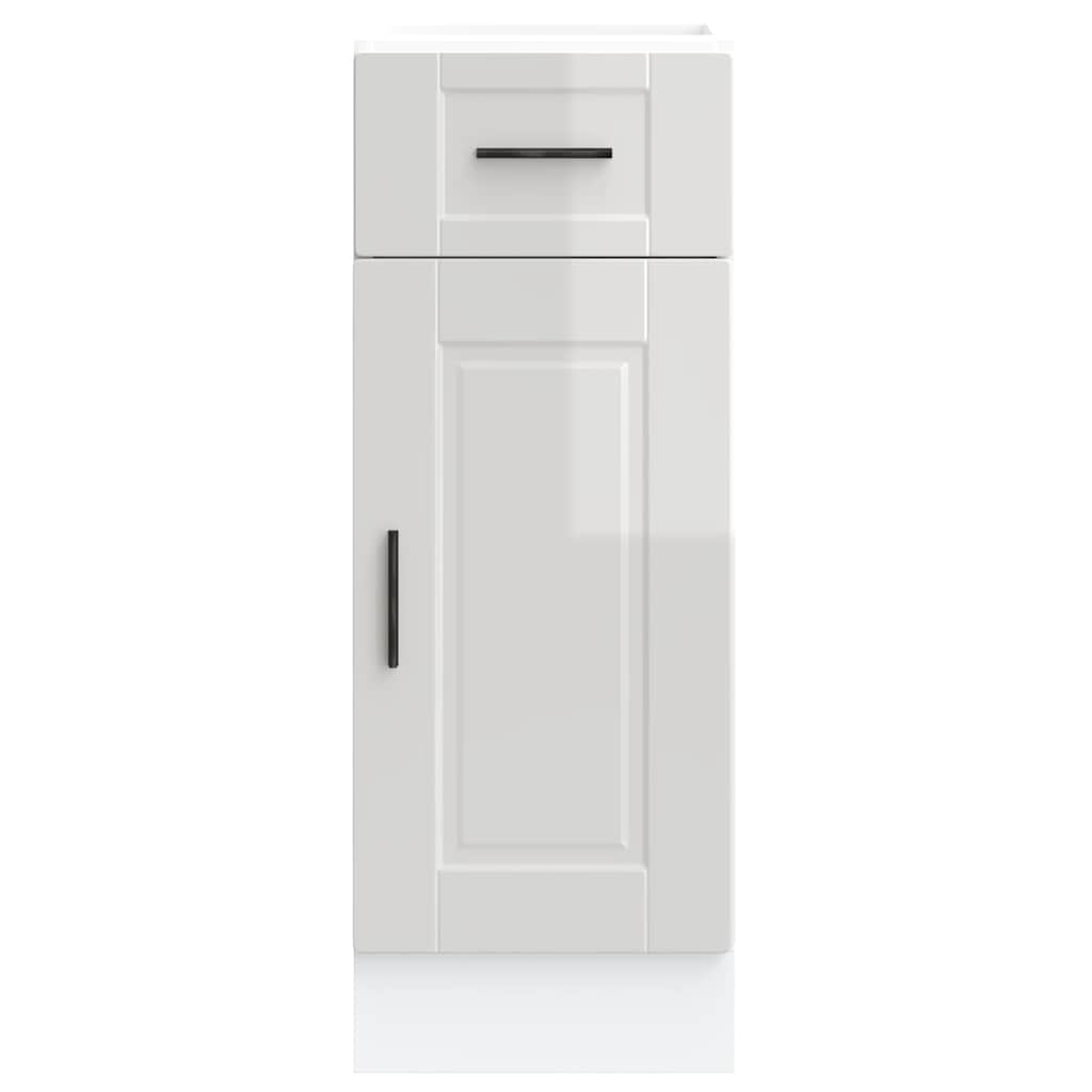 Mobile da cucina Porto, legno ingegnerizzato bianco lucido - COMFORTXL - 4