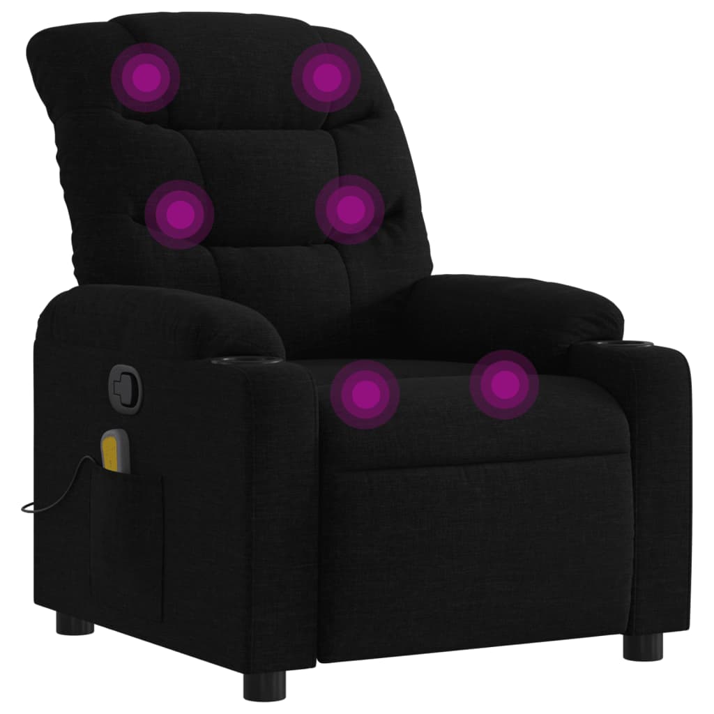 Fauteuil de massage inclinable en tissu noir - 2