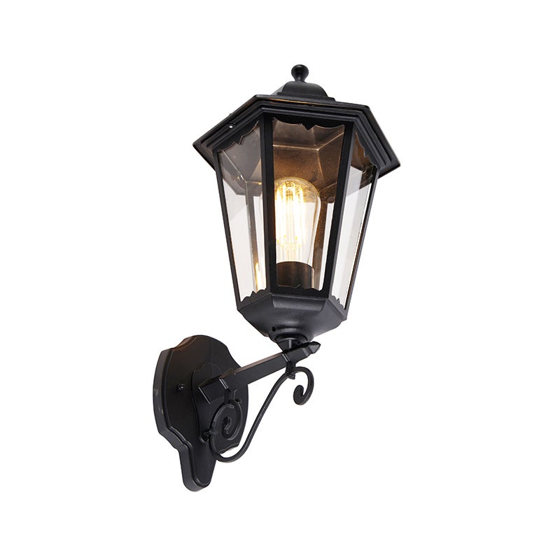 Qazqa classic-antique latarnia zewnętrzna do ogród - Havana - czarny, max. 60w, kompatybilny z żarówką LED, e27, 43cm, IP44