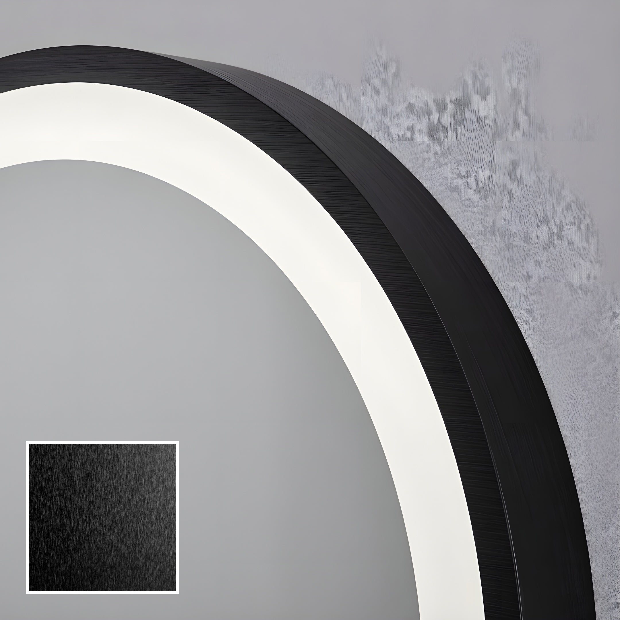 Miroir salle de bain LED forme arche 60x90 cm ARTFORMA – rétroéclairé, anti-buée, tactile, noir mat - 2