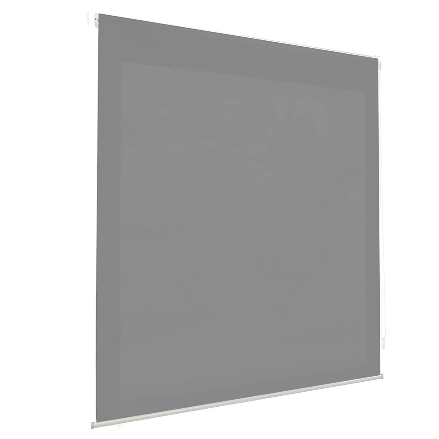 Estor enrollable translúcido poliéster liso (100x180 cm, gris) fácil instalación
