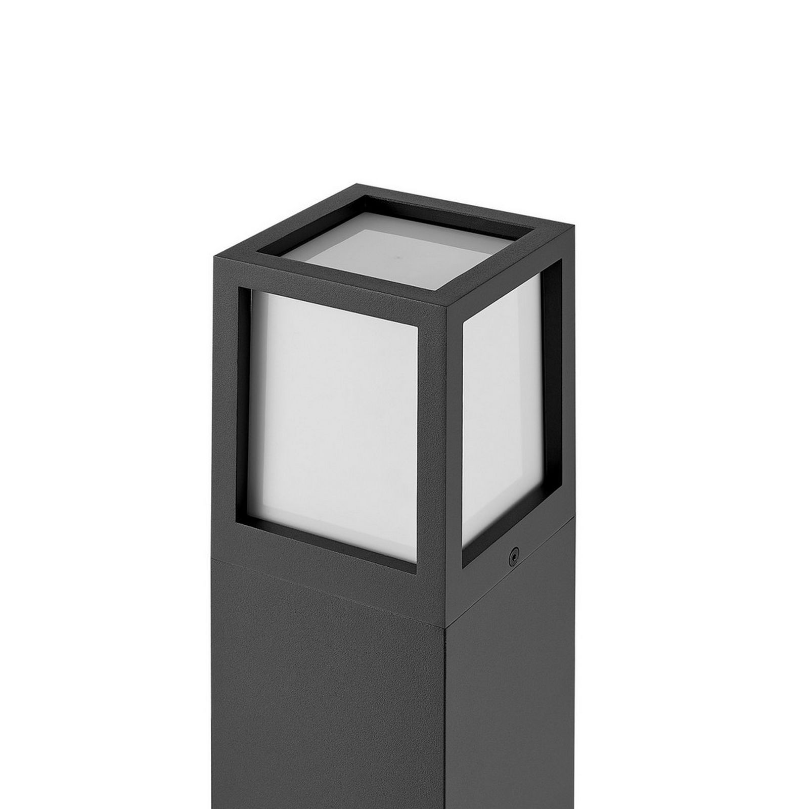 FACADO II lampe de jardin ANGULAIRE lampe à LED E27 IP65 poteau lumineux moderne lumière extérieur cour avenue 230V 65cm Gris foncè diffuseur opalin - 6